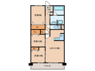 ﾌﾟﾚｻﾝｽﾛｼﾞｪ岐阜長良橋通り（707)の物件間取画像